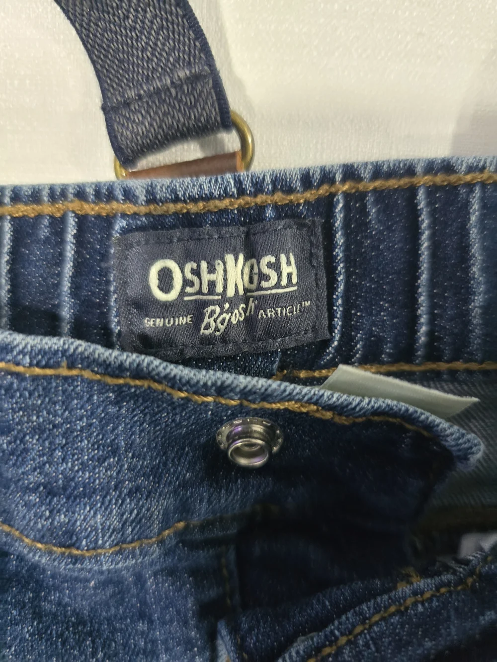 OshKosh B'gosh Dark Blue Denim Jeans with Navy Suspenders - Size 4T